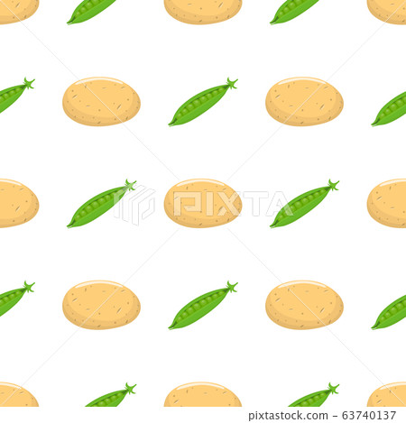 Seamless pattern with potato and green pea Seamless pattern with potato and green pea 63740137
