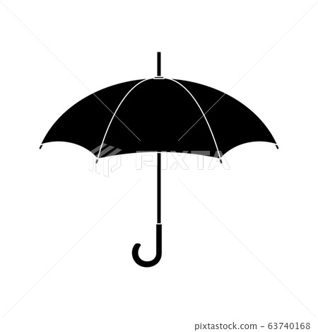 Black silhouette of umbrella. Security, protection Black silhouette of umbrella. Security, protection 63740168