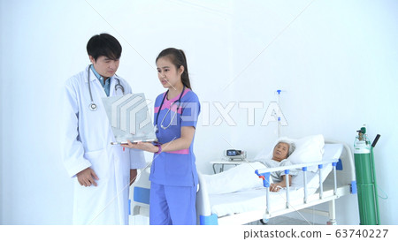 Medical concepts. The nurse is reporting the 63740227