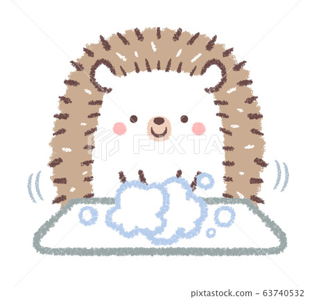 Hand washing hedgehog 63740532