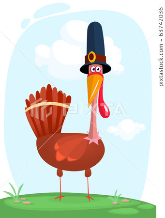 Funny cartoon Thanksgiving turkey bird. Vector illustration Funny cartoon Thanksgiving turkey bird. Vector illustration 63742036