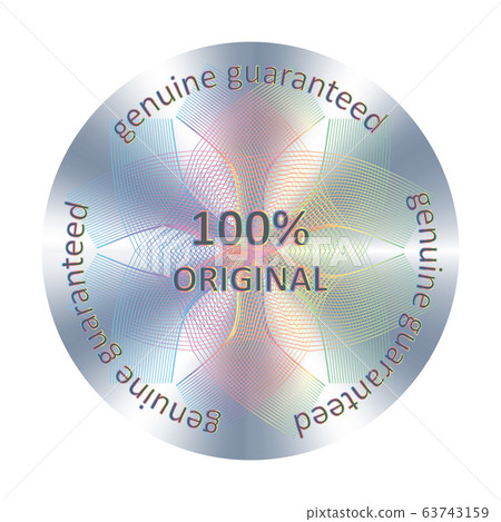 Round hologram sticker. Vector element 63743159