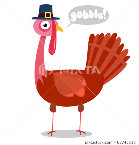 Smiling Turkey Bird Cartoon Character 63743538