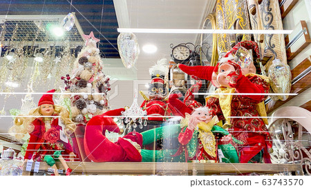 New Year decorations in a large shopping center New Year decorations in a large shopping center 63743570