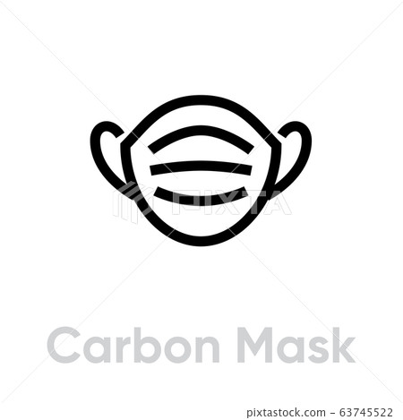 Carbon Mask icon. Editable line vector. Carbon Mask icon. Editable line vector. 63745522