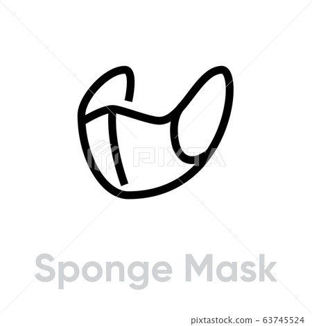 Sponge Mask icon. Editable line vector. Sponge Mask icon. Editable line vector. 63745524