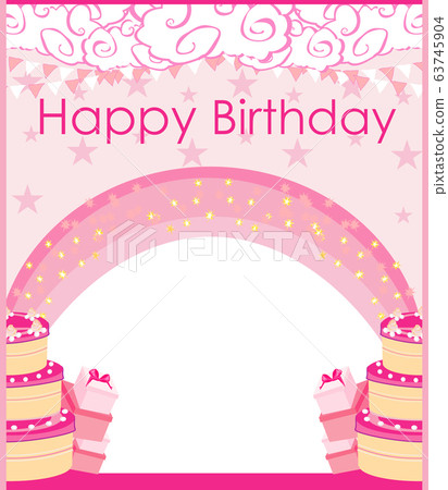 Happy Birthday Card, girlish invitation 63745904