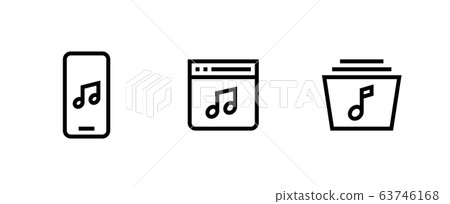 Set of Music player icons. Editable line vector. Set of Music player icons. Editable line vector. 63746168