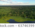 Amazon forest and lake aerial view peru jungle Pucallpa 63746399