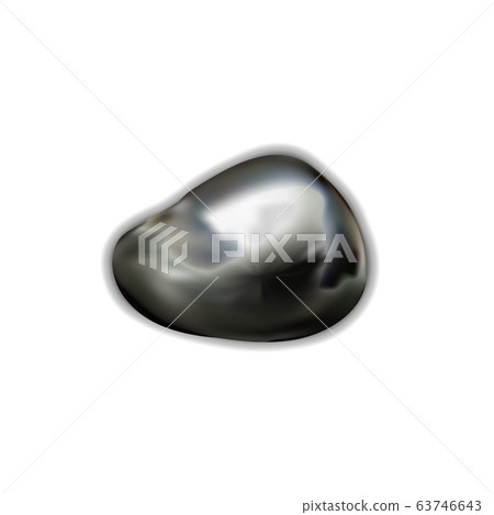 Liquid mercury, metal drop on white 63746643