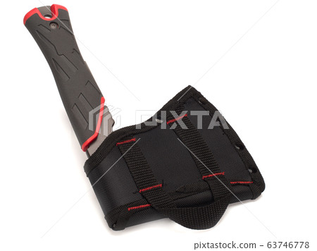 Small hand axe with plastic handle isolated on white background Small hand axe with plastic handle isolated on white background 63746778