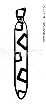 Prince Albert knot necktie with squares pattern in black lines on white background Prince Albert knot necktie with squares pattern in black lines on white background 63747723