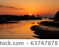 Evening view of Ikkiyama River and Kawaguchi Bridge 63747878