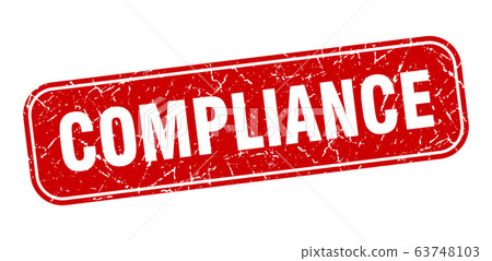 compliance stamp. compliance square grungy red 63748103