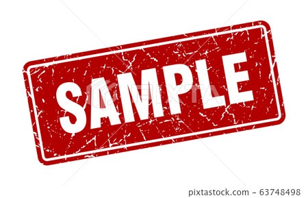 sample stamp. sample vintage red label. Sign 63748498