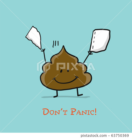 Smiling Poop Character Isolated for your design 63750369
