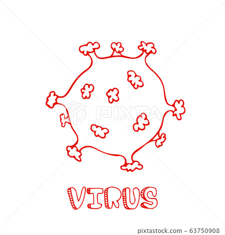 Corona Virus or bacteria hand drawn icon. Vector illustration. 63750908