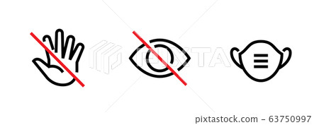 How to Protect Yourself Set of Coronavirus Do Not Touch, Mask icons. Editable line vector. How to Protect Yourself Set of Coronavirus Do Not Touch, Mask icons. Editable line vector. 63750997