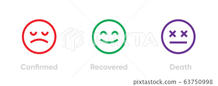 Set of Confirmed, Recovered and Death icons. Editable vector vector. Set of Confirmed, Recovered and Death icons. Editable vector vector. 63750998