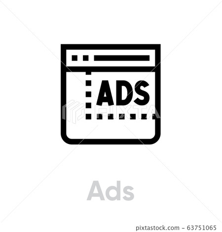 Ads blocking icon. Editable line vector. Ads blocking icon. Editable line vector. 63751065
