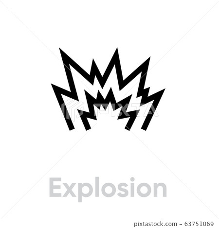 Explosion gun shot icon. Editable line vector. Explosion gun shot icon. Editable line vector. 63751069