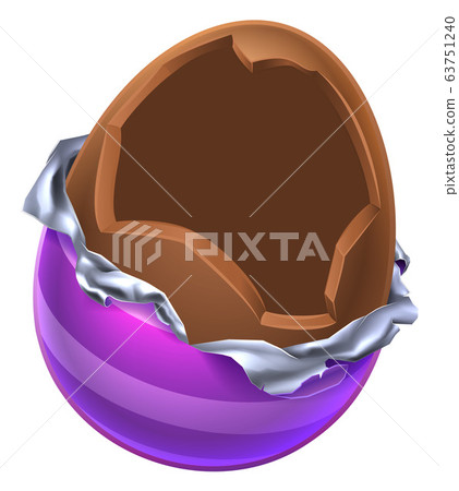 Easter Egg Chocolate Broken Open Easter Egg Chocolate Broken Open 63751240