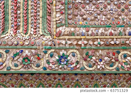 Detail of decorative ceramic work - Grand Palace - Detail of decorative ceramic work - Grand Palace - 63751329