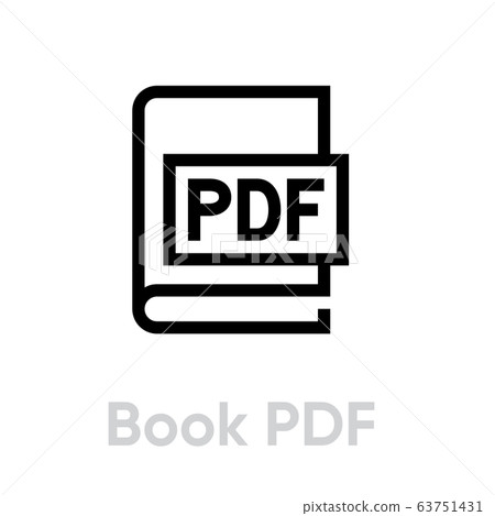 Book PDF icon. Editable line vector. - Stock Illustration [63751431 ...