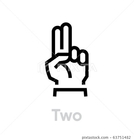 Two icon. The sign language. Editable Vector... - Stock Illustration ...
