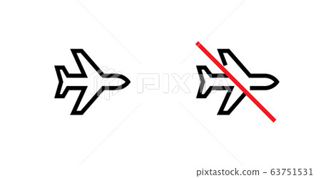 Set of Airplane icons. Editable line vector. Set of Airplane icons. Editable line vector. 63751531