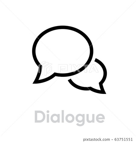 Dialogue chat message icon. Editable line vector. 63751551