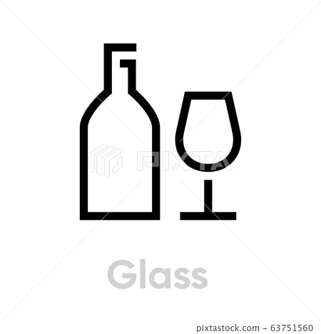 Glass recycling icon. Editable line vector. Glass recycling icon. Editable line vector. 63751560