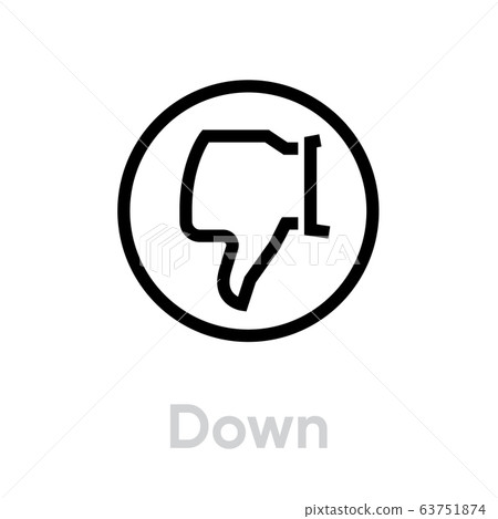 Down thumb up down icon. Editable line vector. Down thumb up down icon. Editable line vector. 63751874