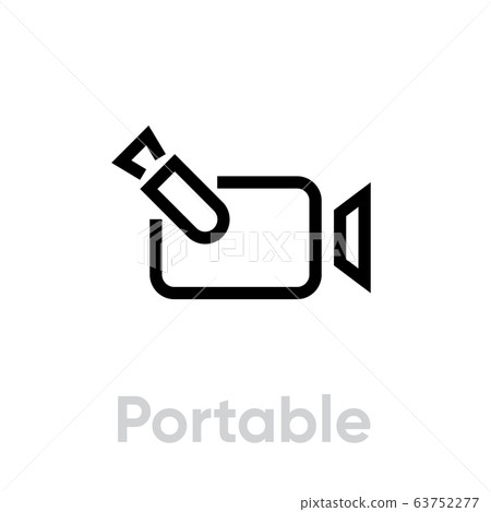 Portable video camera icon. Editable Line Vector. Portable video camera icon. Editable Line Vector. 63752277