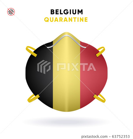 Belgium Quarantine Mask with Flag. Medical Precaution Concept. Vector illustration Coronavirus isolated on white background. Template Danger of Coronavirus Belgium Quarantine Mask with Flag. Medical Precaution Concept. Vector illustration Coronavirus isolated on white background. Template Danger of Coronavirus 63752353