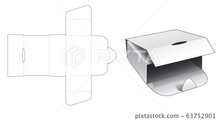Wrapped packaging box die cut template Wrapped packaging box die cut template 63752901
