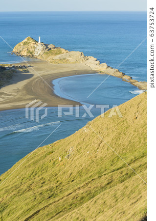New Zealand Castle Point Lighthouse seen from Castle Rock New Zealand Castle Point Lighthouse seen from Castle Rock 63753724