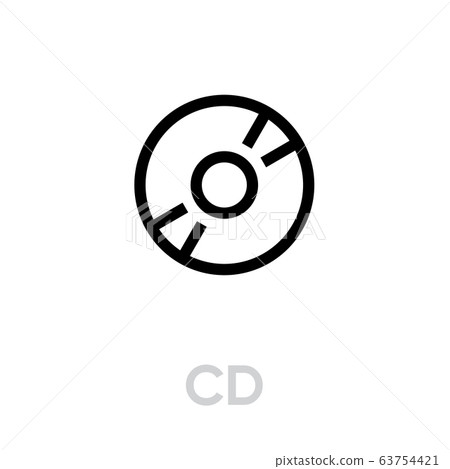 CD icon. Editable Vector Outline. 63754421