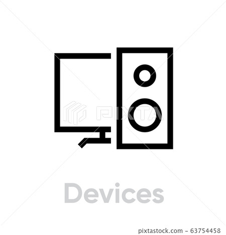 Devices icon. Editable Vector Stroke. 63754458