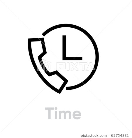 Time call icon. Editable line vector. Time call icon. Editable line vector. 63754881