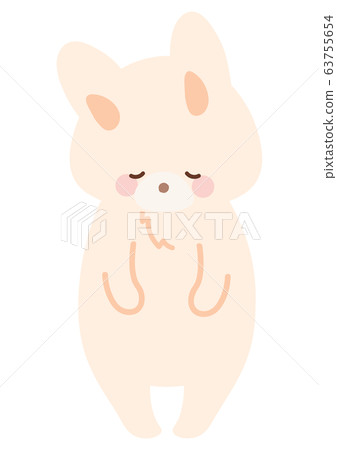 Illustration of a rabbit bowing 63755654