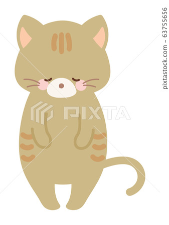 Illustration of a cat bowing 63755656