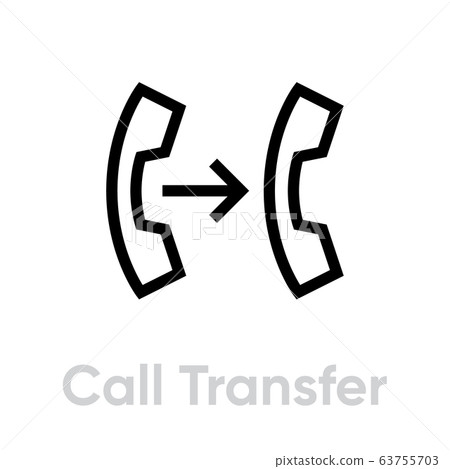 Call Transfer icon. Editable line vector 63755703