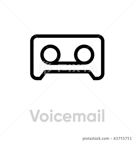 Voice mail icon. Editable line vector 63755751