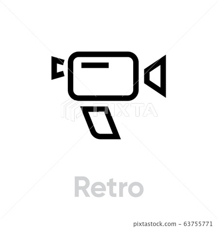 Photo and Video Retro Camera icon. Editable line vector 63755771