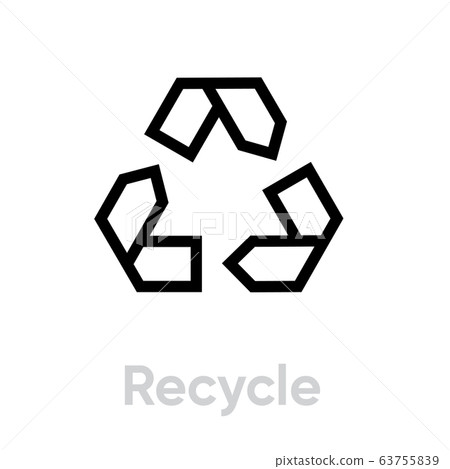 Recycle Sign vector icon. Editable line illustration Recycle Sign vector icon. Editable line illustration 63755839
