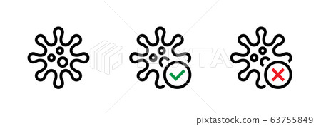 Pathogenic Viruses Causing icons Set Editable Line. Check. 63755849