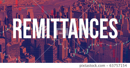 Remittances theme with New York City skyscrapers Remittances theme with New York City skyscrapers 63757154