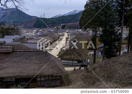 福岡縣南會津郡下鄉町，大內國的老民居，從天文台望去 63758000