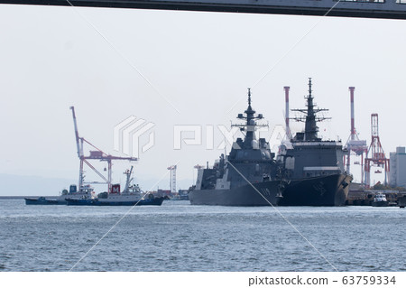 Destroyer Asahi and Minesweeper mother ship Uraga 63759334